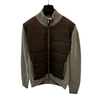 Gran Sasso Padded Cardigan (Grey & Brown) (New)