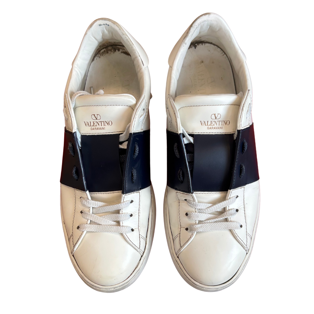 Valentino Garavani Open Sneakers (White Navy)