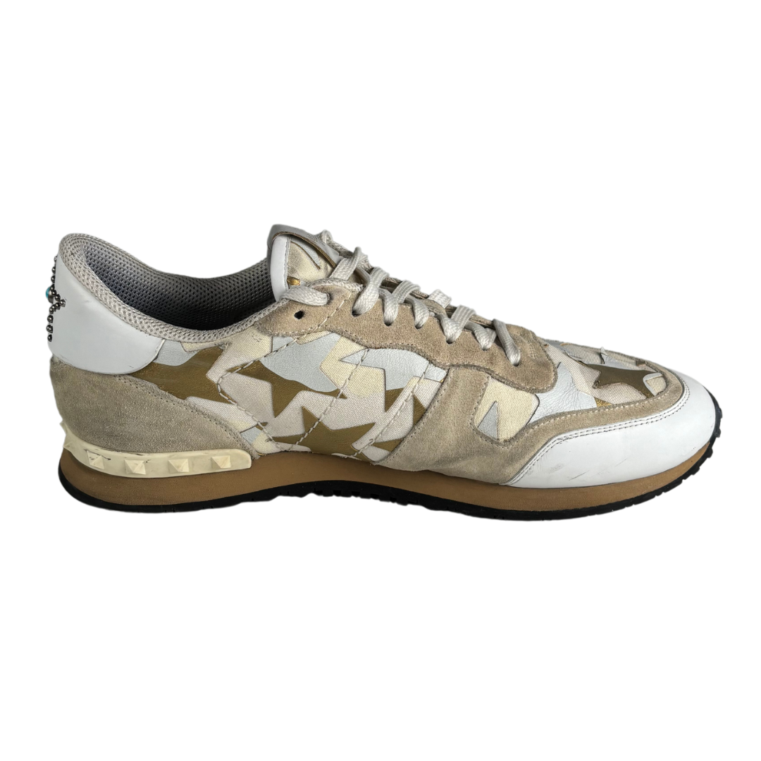 Valentino Garavani Rockrunner Sneakers (White & Grey)