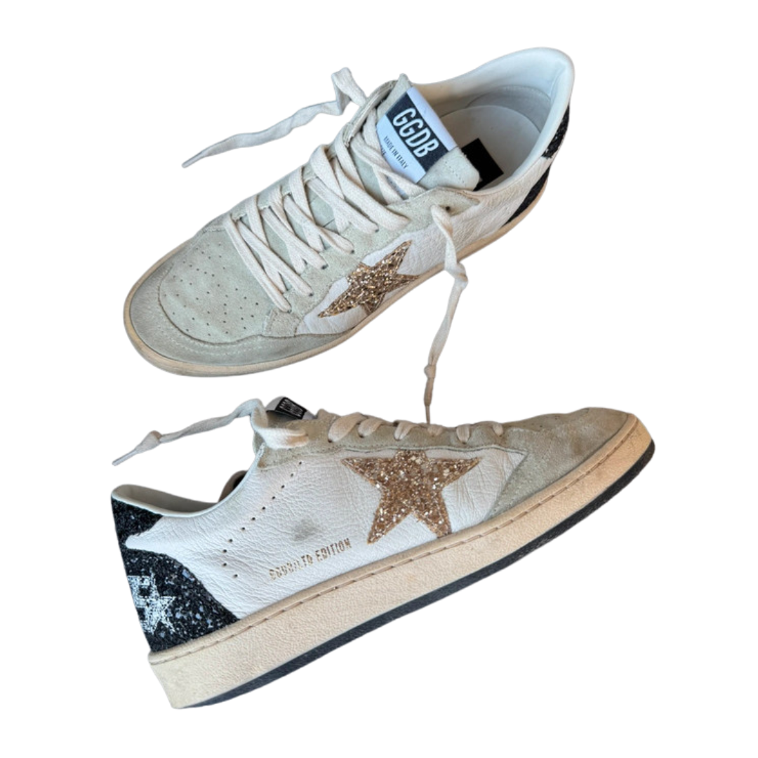 Golden Goose Ballstar Sneakers (White Black) (Womens)