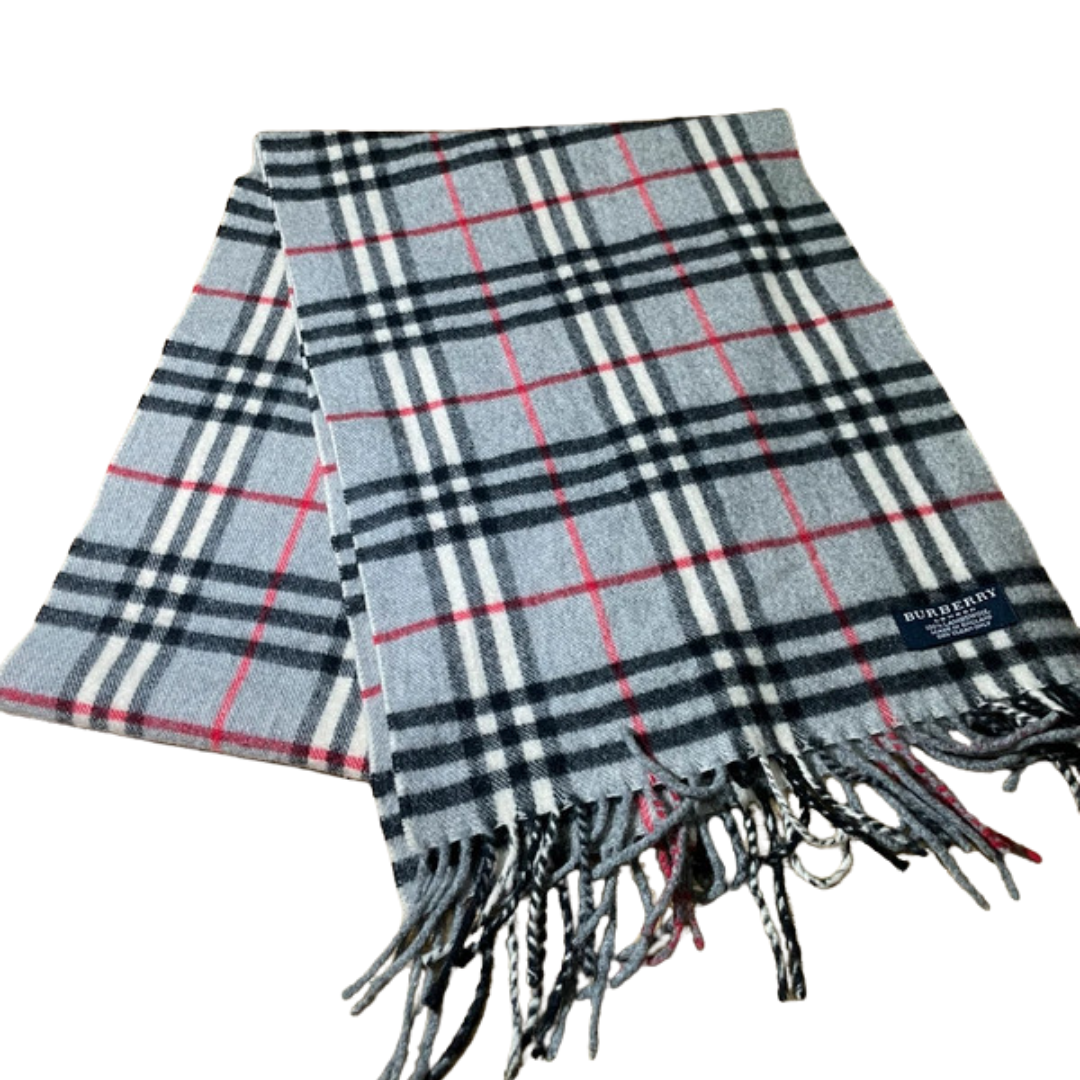 Burberry Scarf (Grey) (Vintage)