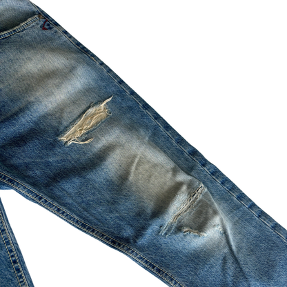 Dondup Mius Distressed Slim Fit Jeans (Blue)