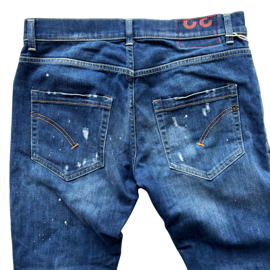 Dondup Mius Distressed Carrot Fit Jeans (Navy)