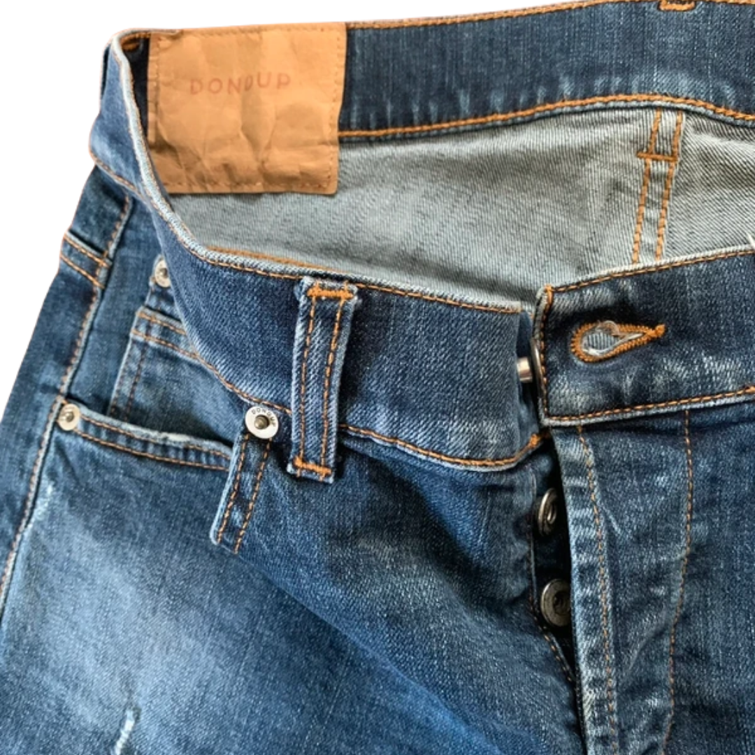 Dondup Ritchie Distressed Skinny Fit Jeans (Navy)