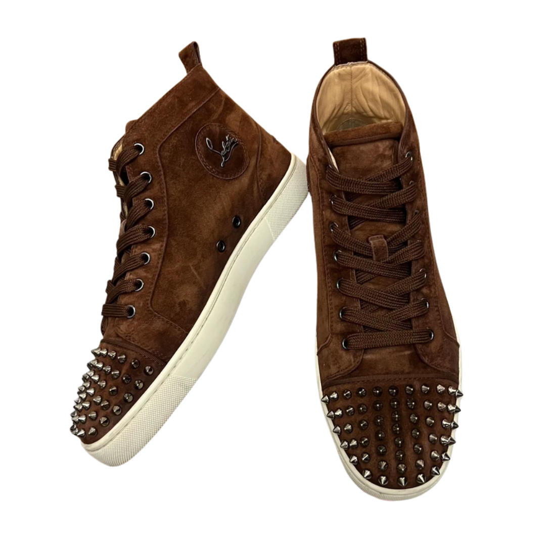 Christian Louboutin Louis Spike High Top Sneakers (Brown)