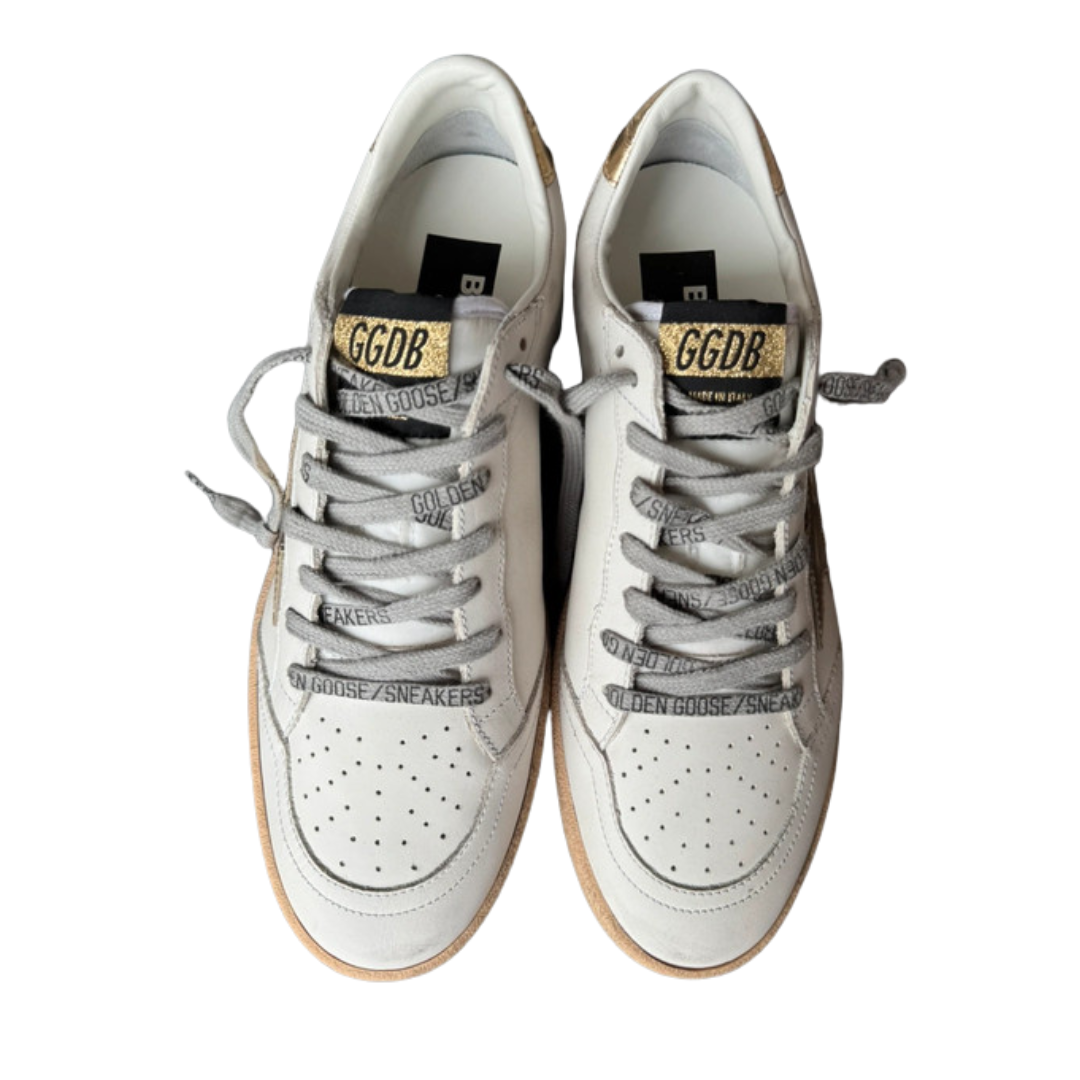 Golden Goose Ballstar Sneakers (White Gold) (New) (Womens)
