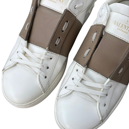 Valentino Garavani Open Sneakers (White Brown)