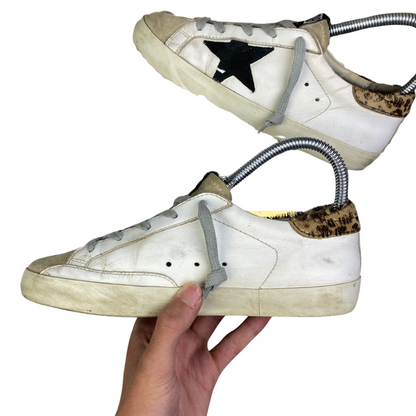 Golden Goose Superstar Sneakers (White Leopard) (Women's)