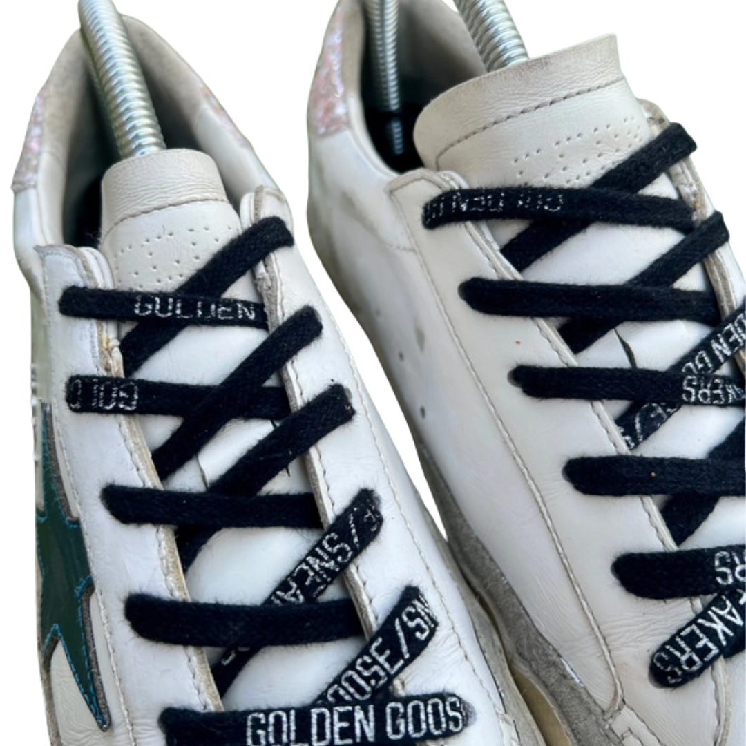 Golden Goose Superstar Sneakers (Pink Heel) (Women's)