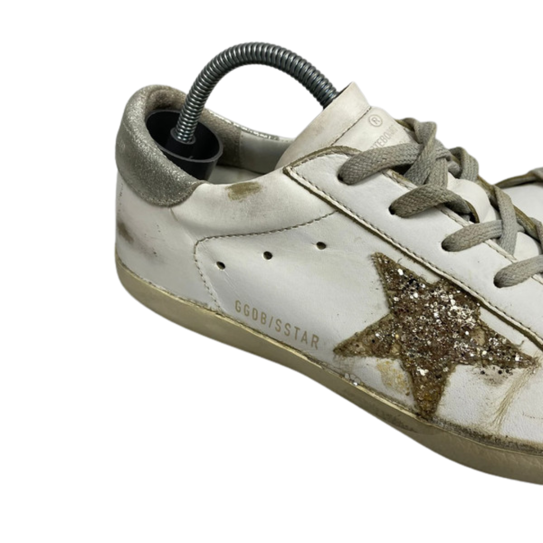 Golden Goose Superstar Sneakers (White Gold) (Women's)