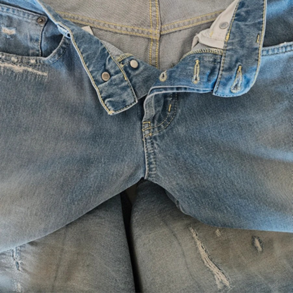 Dondup Mius Distressed Slim Fit Jeans (Blue)