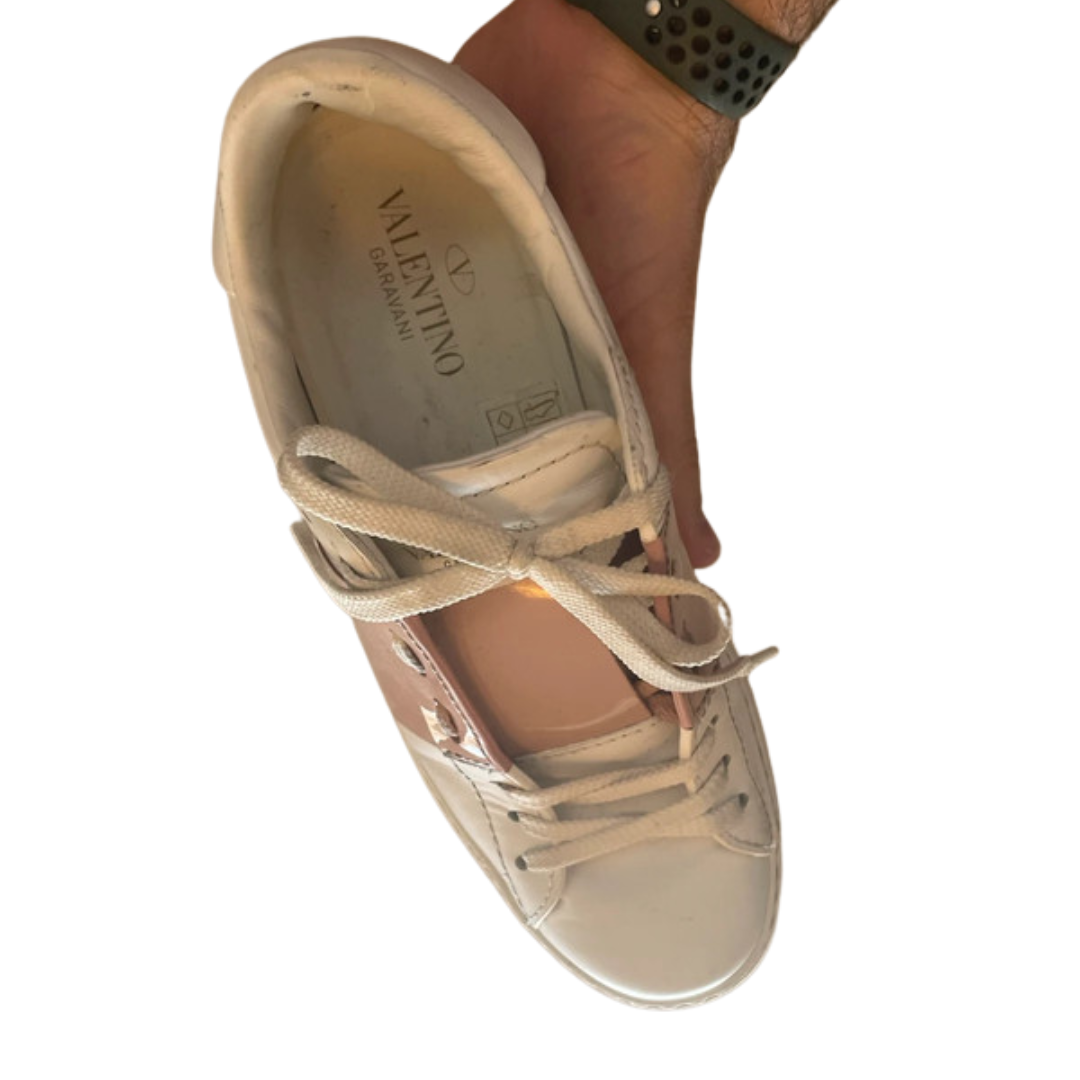 Valentino Garavani Open Sneakers (White Pink) (Womens)