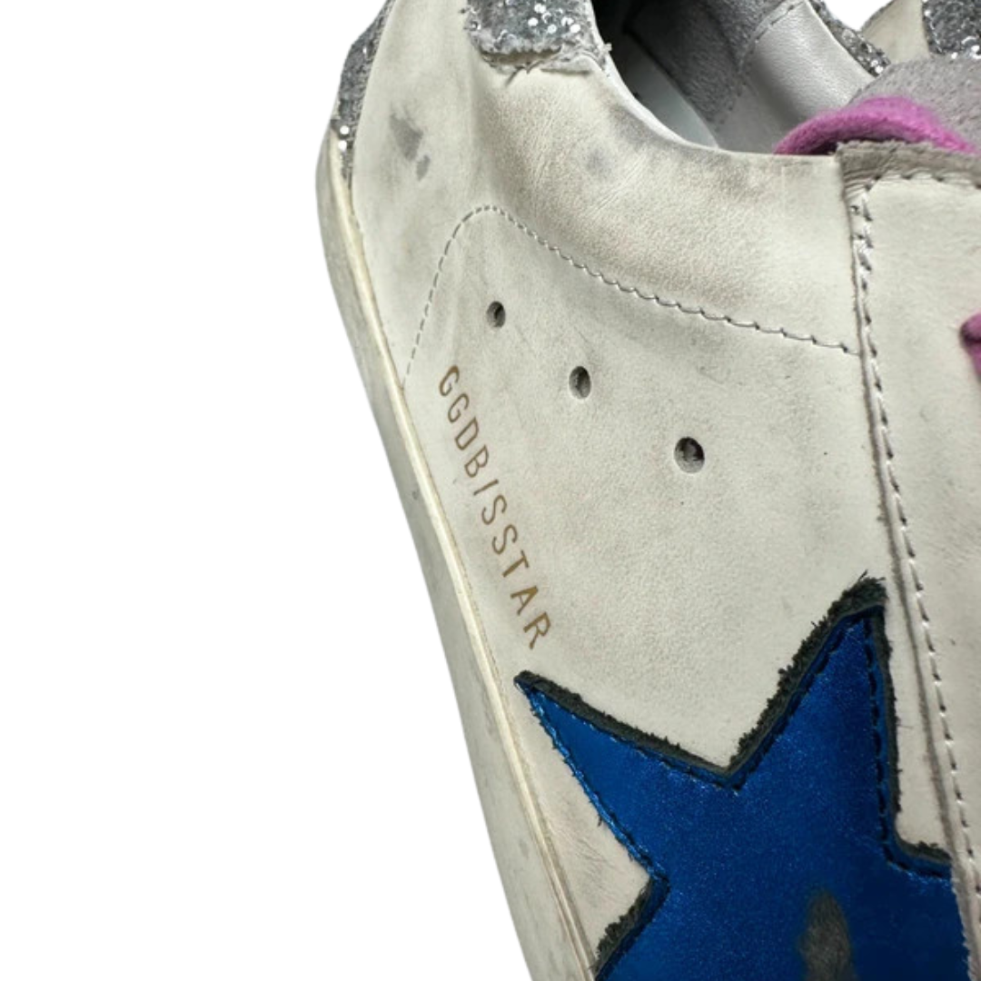 Golden Goose Superstar Sneakers (White Silver) (Women's)