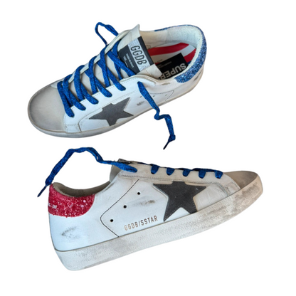 Golden Goose Superstar Sneakers (White Red)
