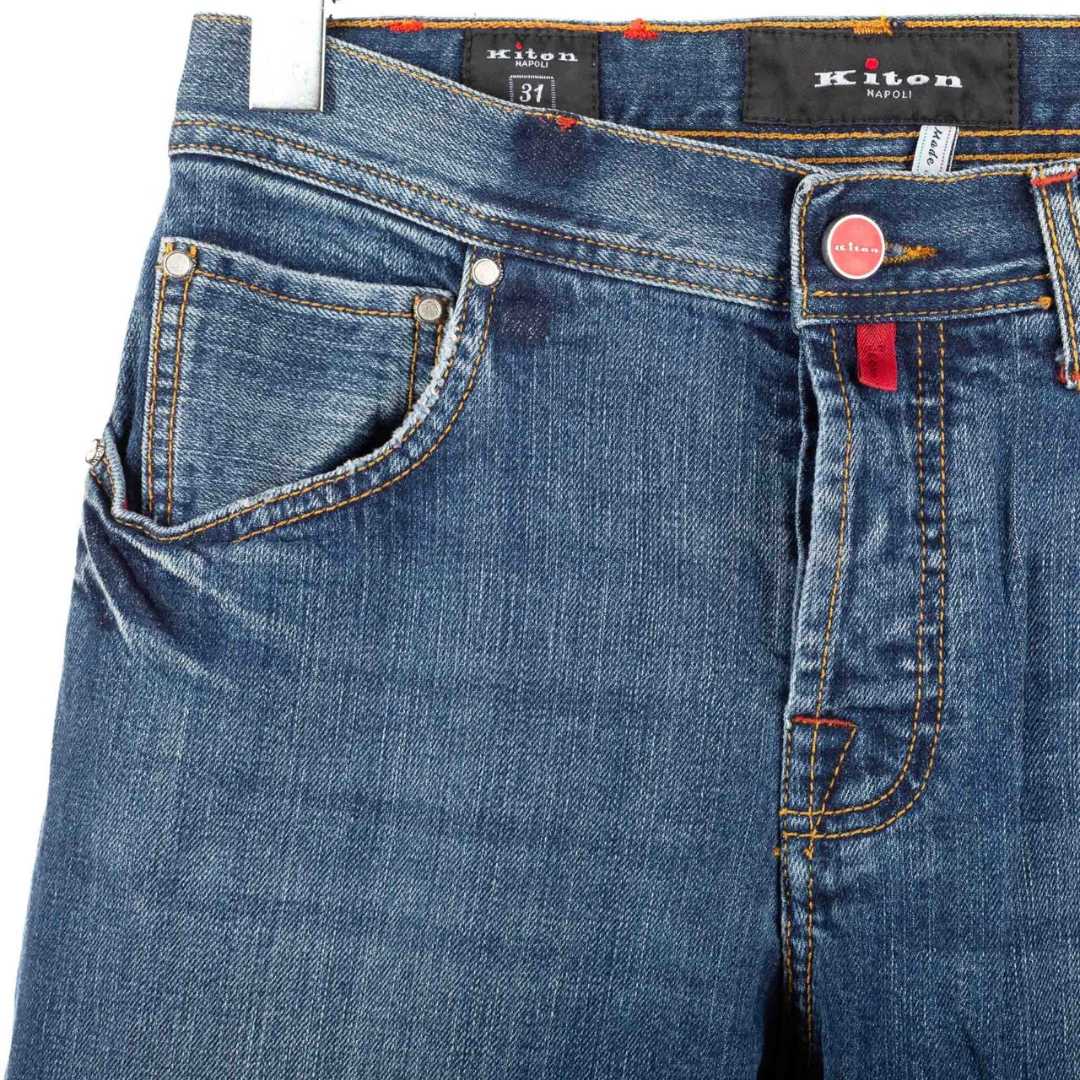 Kiton Straight Fit Jeans (Navy Blue) (New)