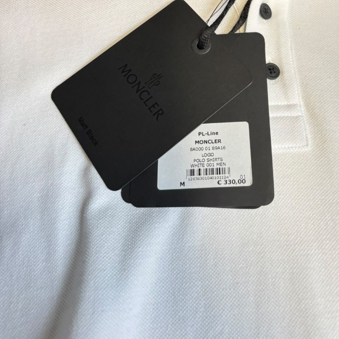 Moncler Maglia Polo Shirt (White) (New)