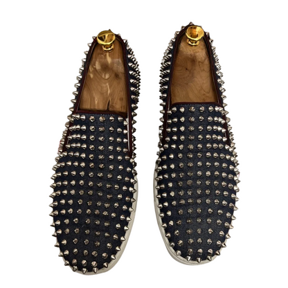 Christian Louboutin Louis Spike Loafer Sneakers (Navy Denim)