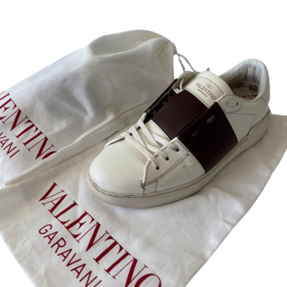 Valentino Garavani Open Sneakers (White Burgundy)
