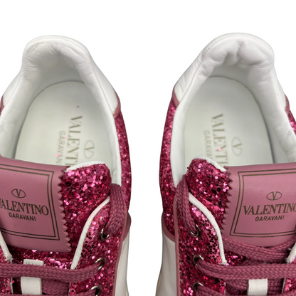 Valentino Garavani Flycrew Sneakers (Pink Glitter) (Womens)