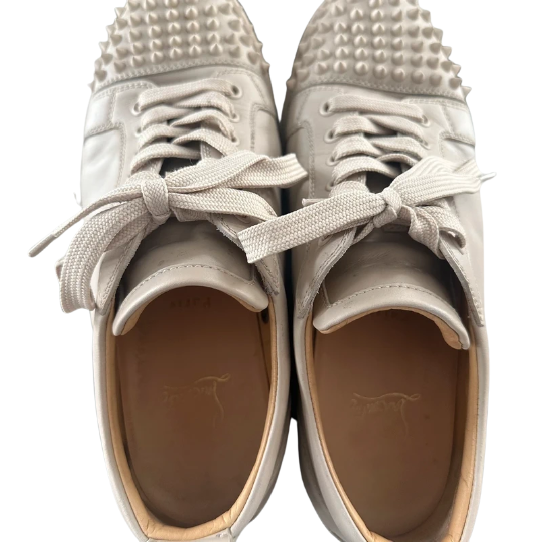 Christian Louboutin Louis Junior Spike Sneakers (Cream)