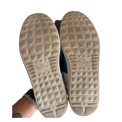 Valentino Garavani Open Sneakers (White Blue)