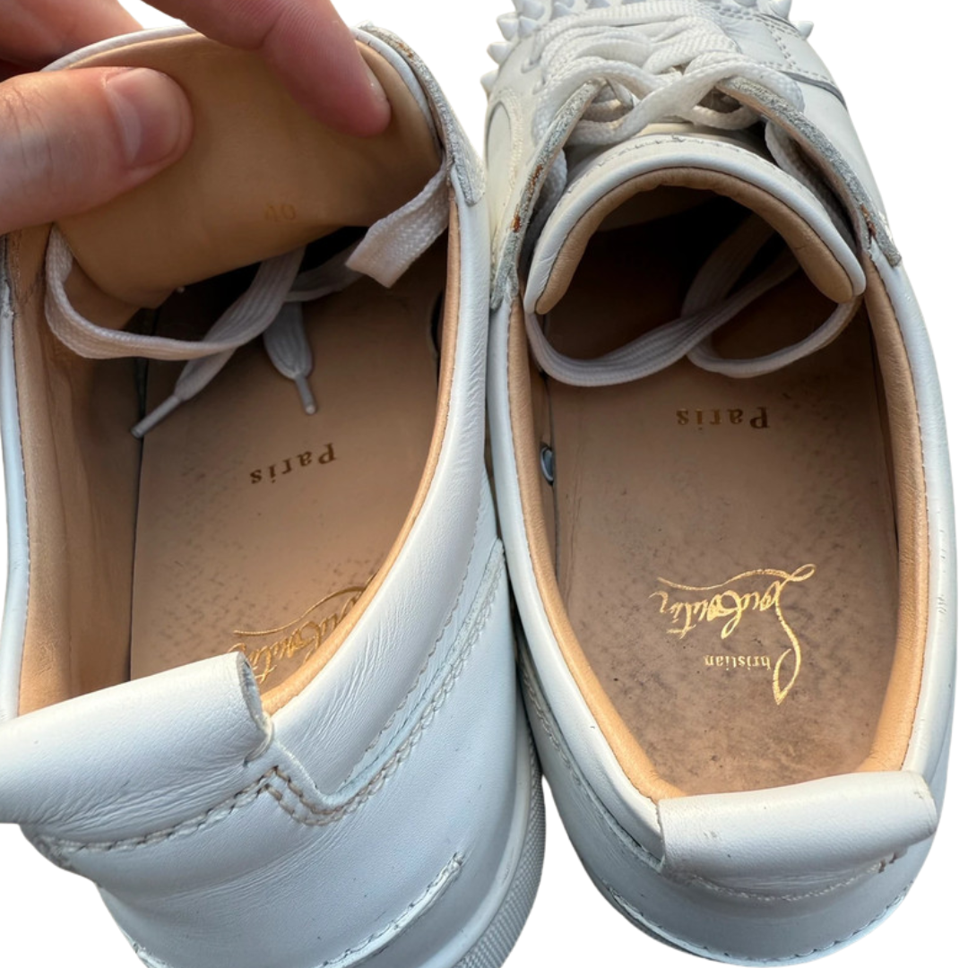 Christian Louboutin Louis Junior Spike Sneakers (White)