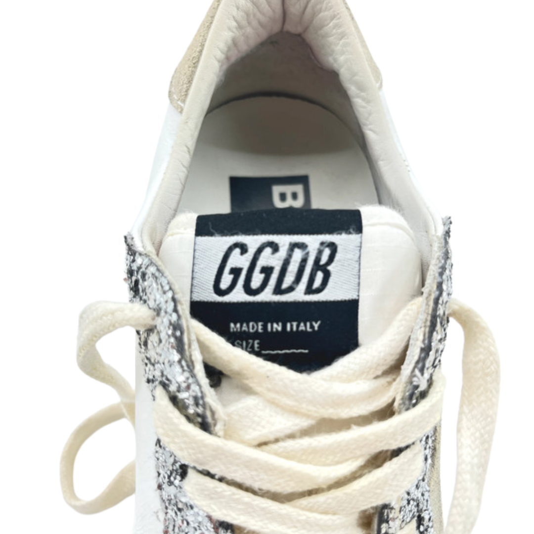 Golden Goose Ballstar Sneakers (White Silver) Womens)