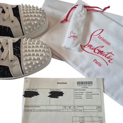 Christian Louboutin Louis Junior Spike Sneakers (White Black)