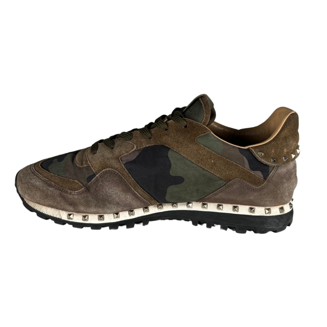 Valentino Garavani Studded Rockrunner Sneakers (Khaki)