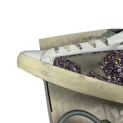 Golden Goose Superstar Sneakers (Purple Glitter) (New) (Womens)