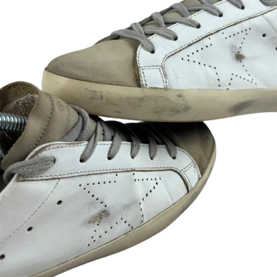Golden Goose Superstar Sneakers (White Beige) (Women's)