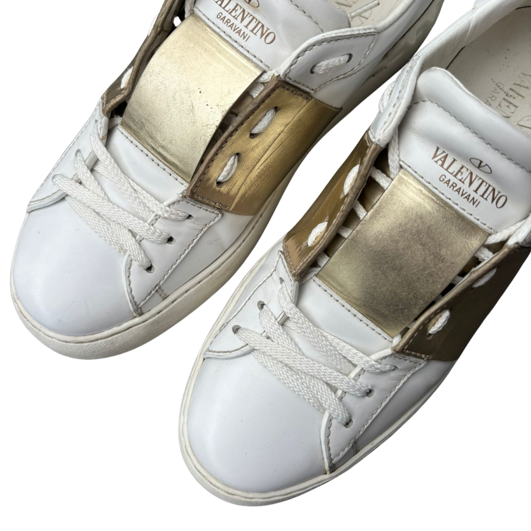 Valentino Garavani Open Sneakers (White Gold) (Women's)