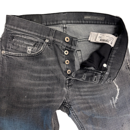 Dondup George Distressed Skinny Fit Jeans (Dark Grey)