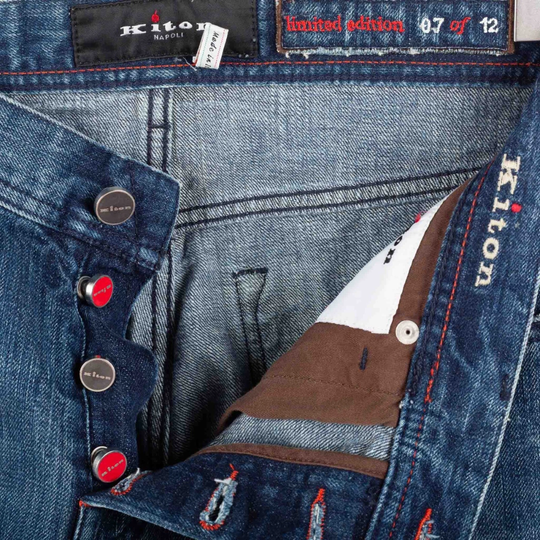 Kiton Napoli Slim Fit Limited Edition Jeans (Blue) (New) (Pair 07/12)