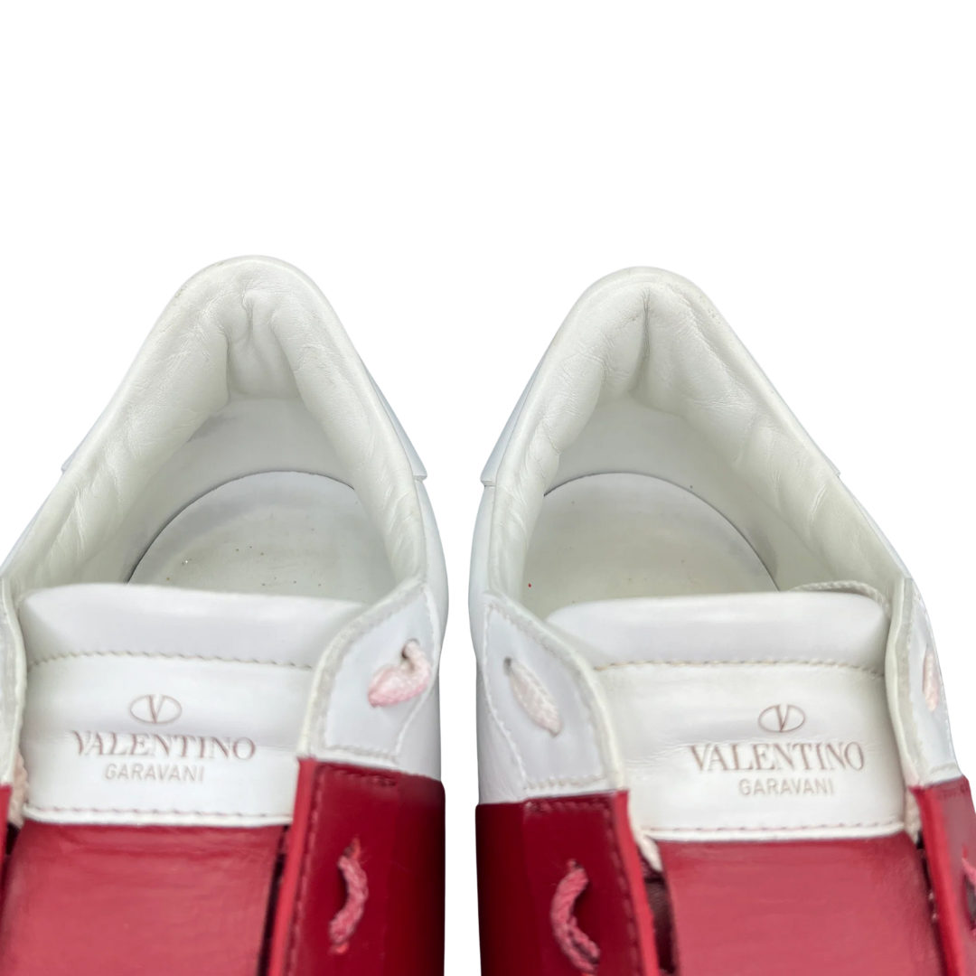 Valentino Garavani Open Sneakers (White Red)
