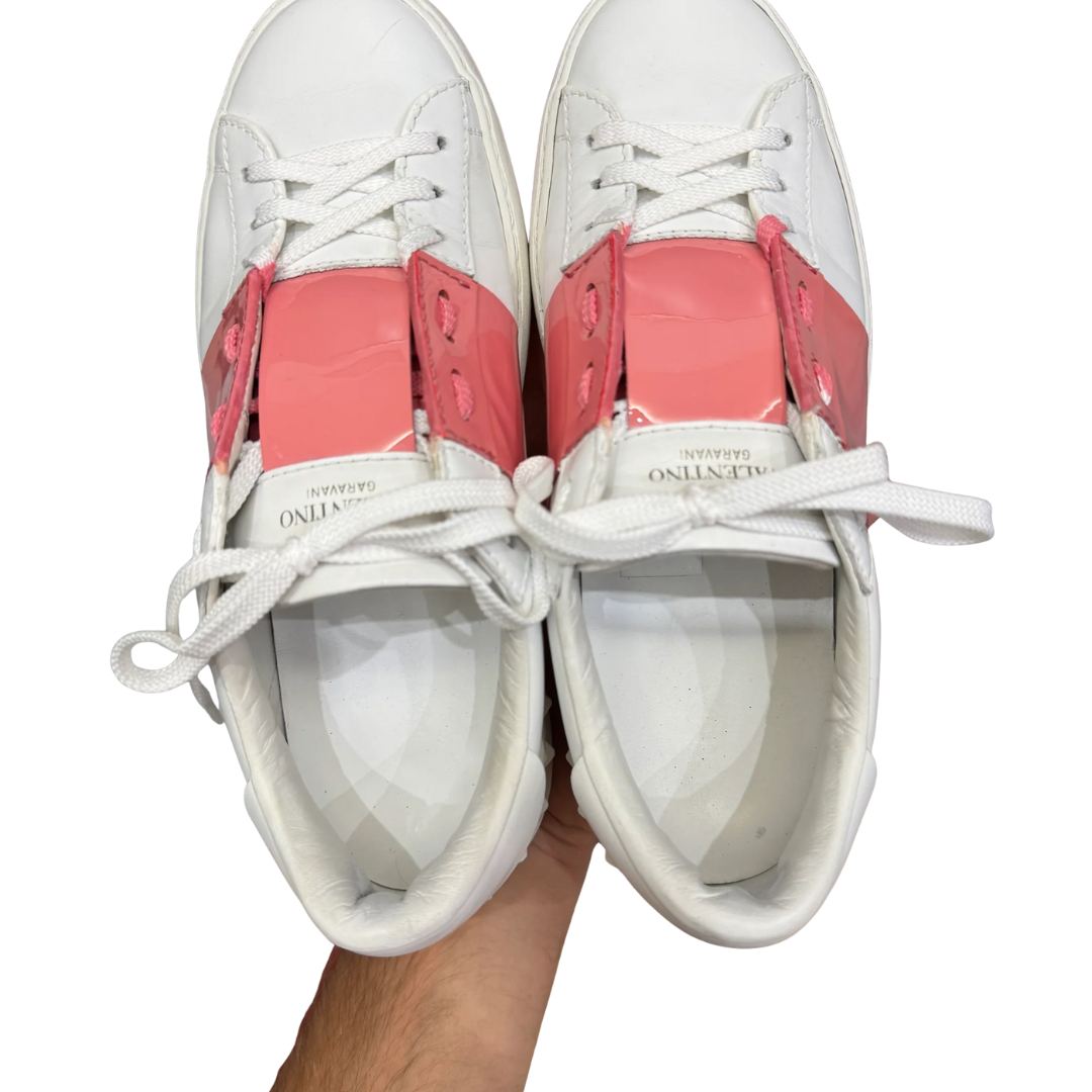 Valentino Garavani Open Sneakers (White Pink) (Womens)