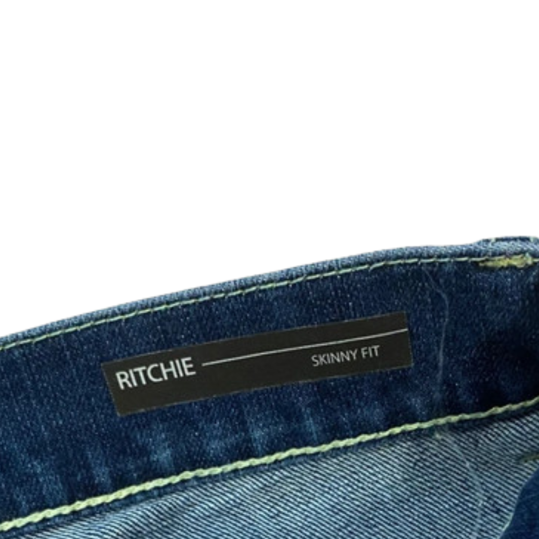 Dondup Ritchie Distressed Skinny Fit Jeans (Navy)