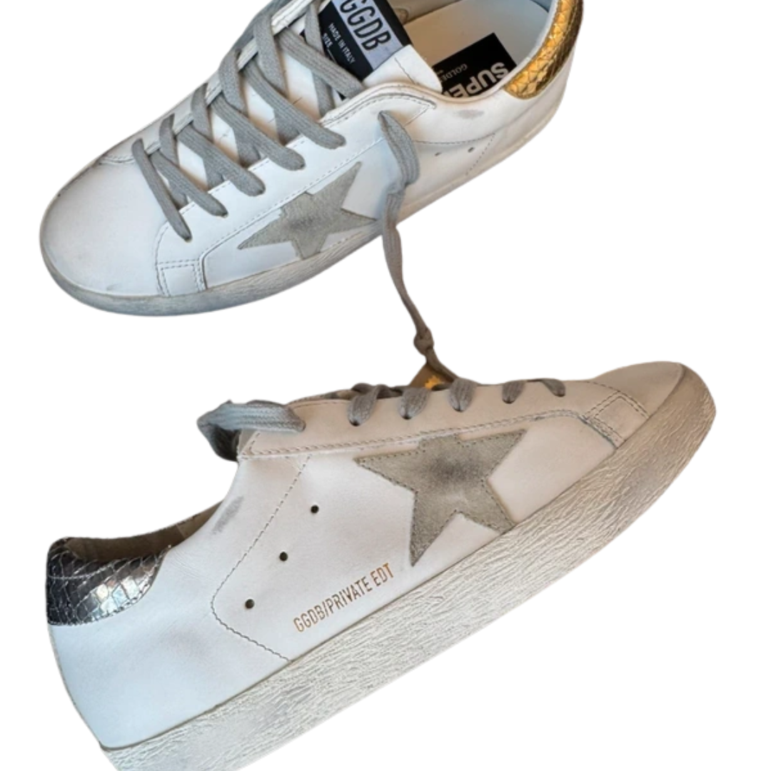 Golden Goose Special Edition Superstar Sneakers (Gold Heel) (Womens) (New)