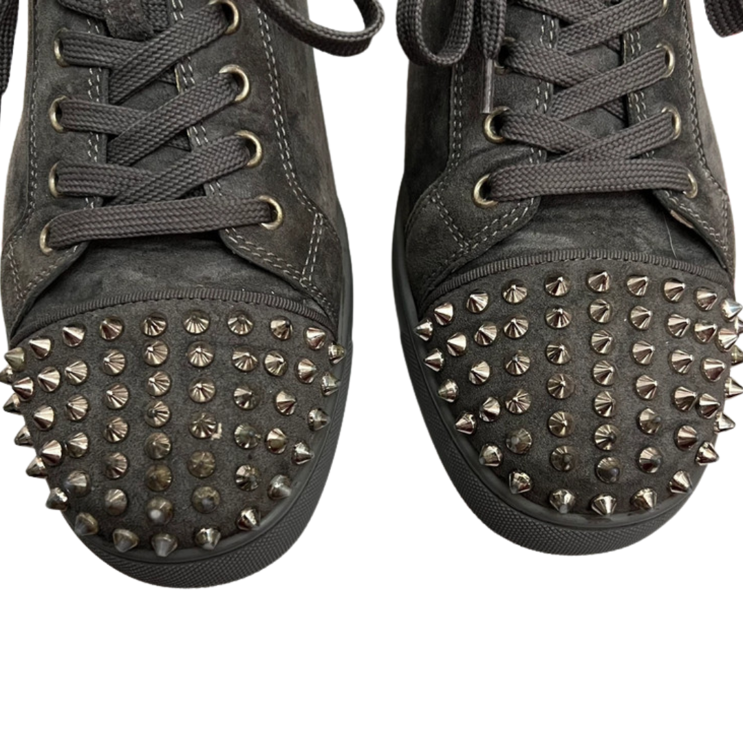 Christian Louboutin Louis Junior Spike Sneakers (Dark Grey)