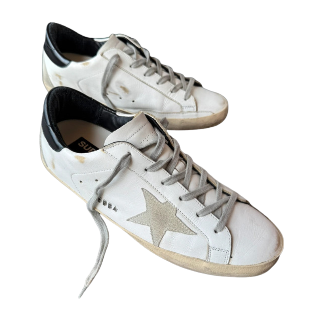 Golden Goose Superstar Sneakers (White Black)