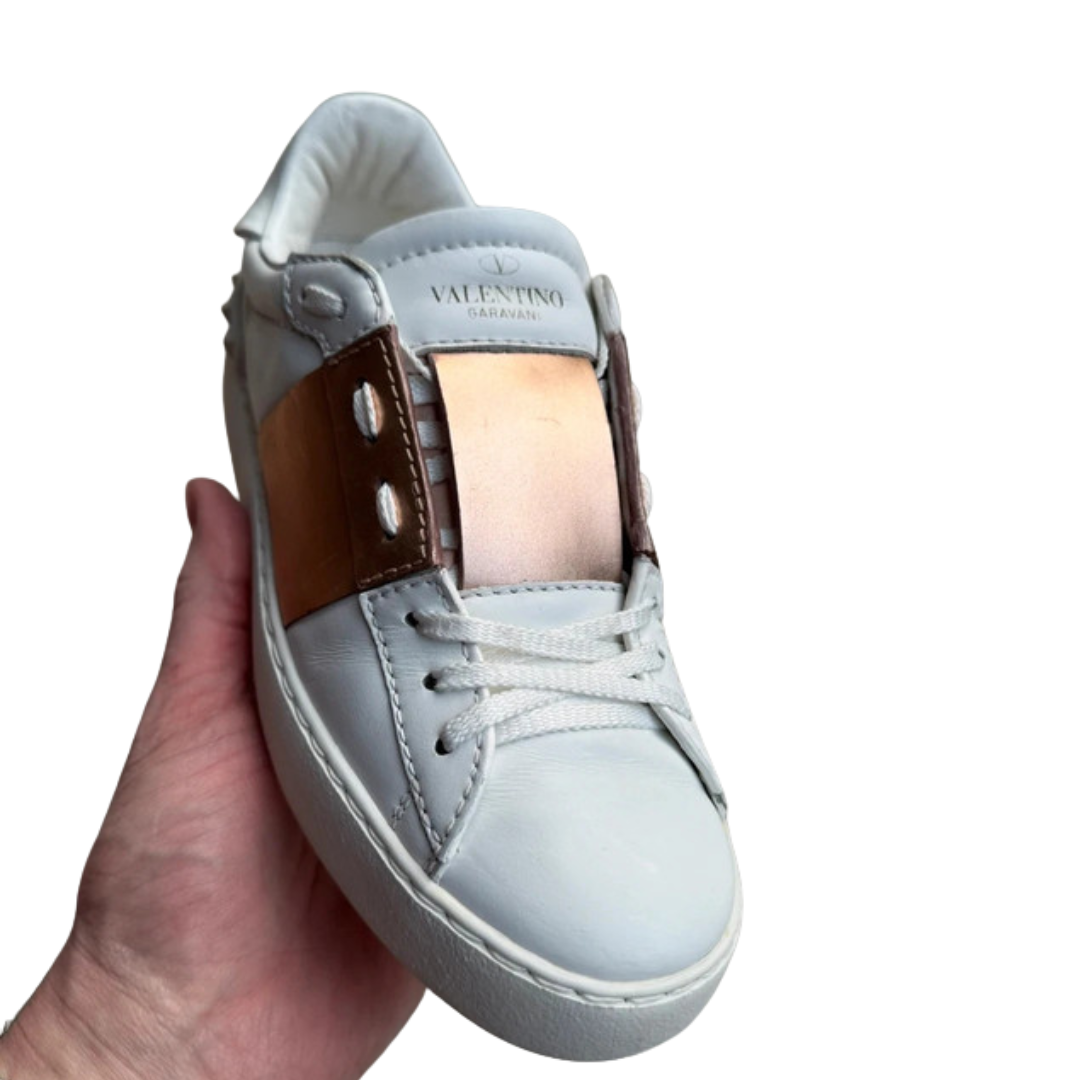 Valentino Garavani Open Sneakers (White Pink) (Womens)