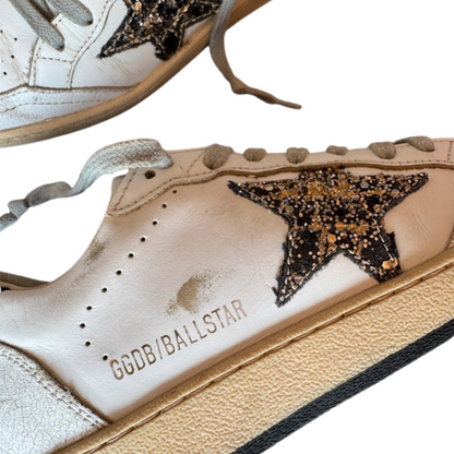 Golden Goose Ballstar Sneakers (Black Heel) Womens)