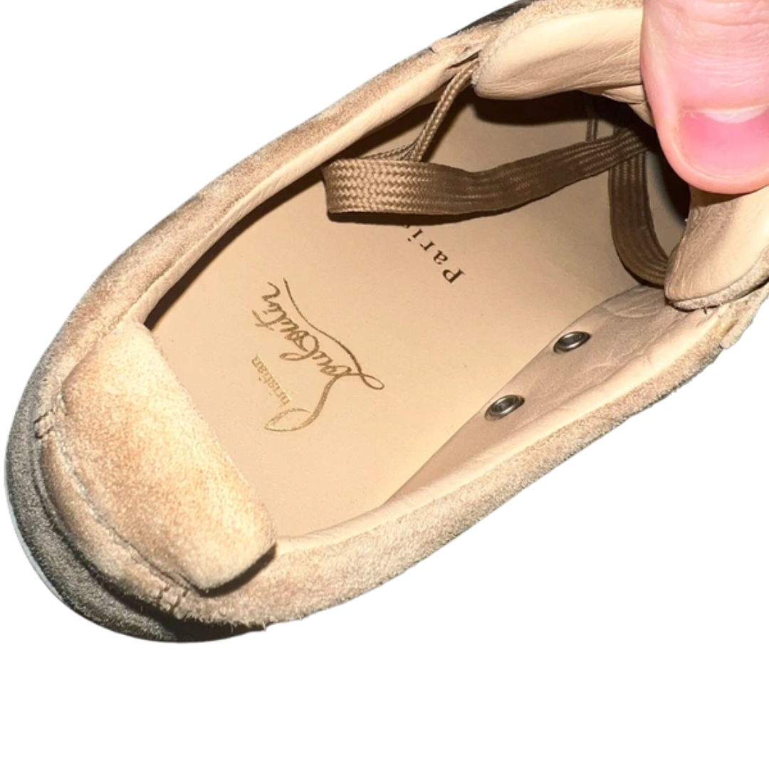 Christian Louboutin Louis Junior Spike Sneakers (Beige)