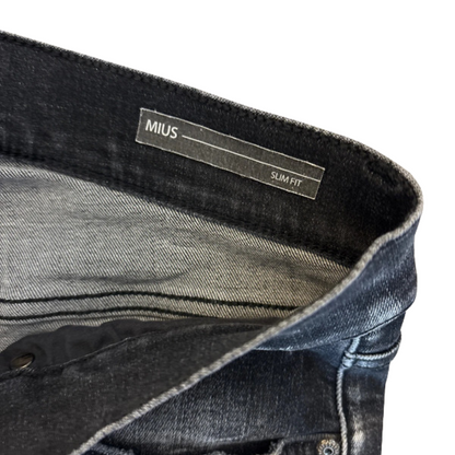 Dondup Mius Distressed Slim Fit Jeans (Dark Grey)
