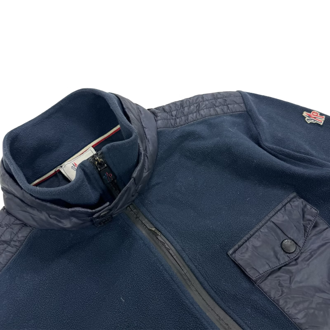 Moncler Maglia Fleece Cardigan Jacket (Navy)