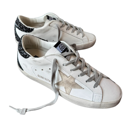 Golden Goose Superstar Sneakers (White Black) (New) (Womens)
