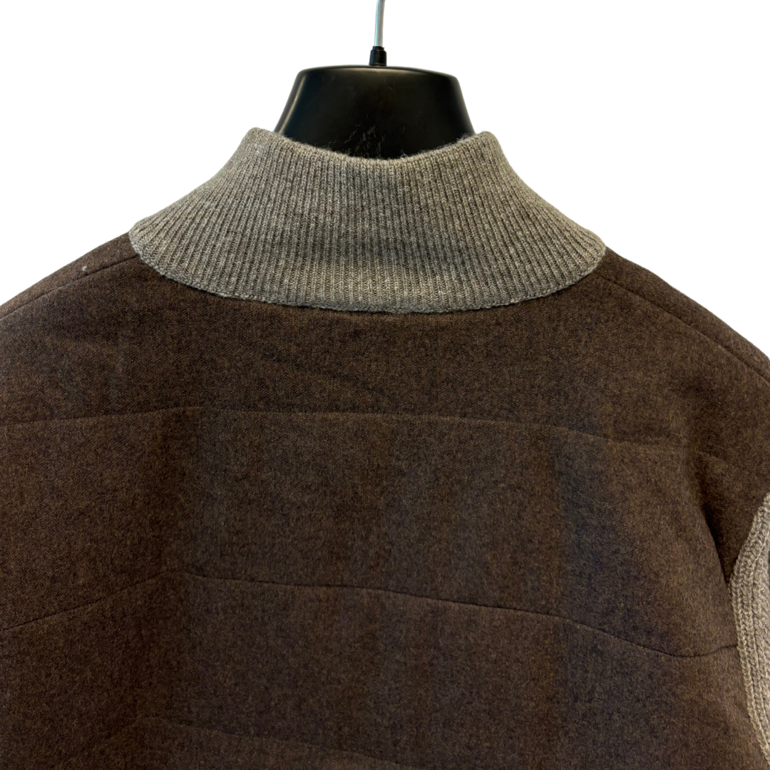 Gran Sasso Padded Cardigan (Grey & Brown) (New)