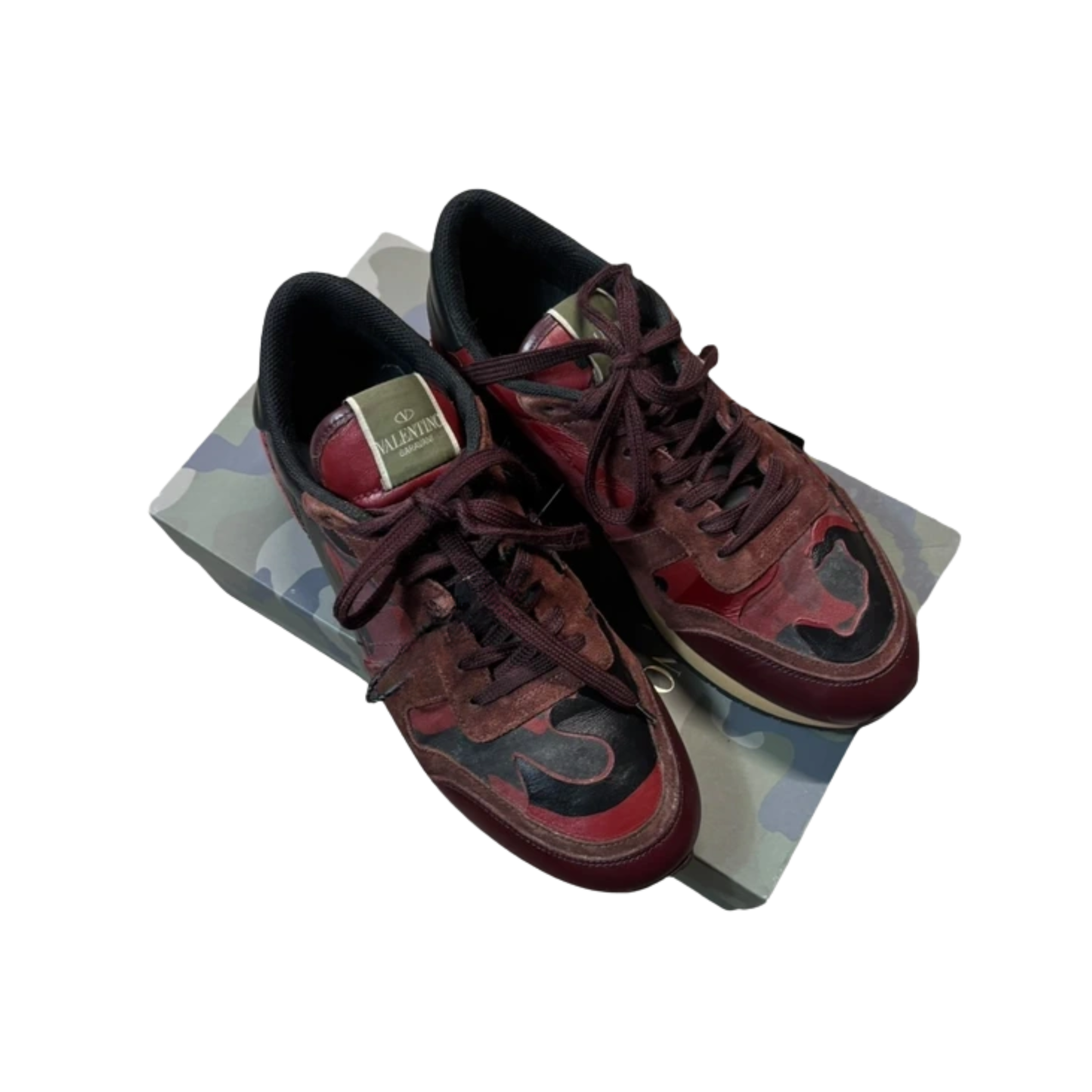Valentino Camoflage Rockrunner Sneakers (Red)