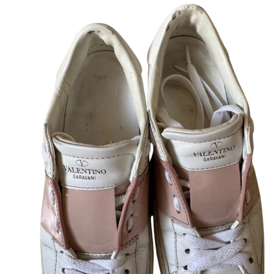 Valentino Garavani Open Sneakers (White Pink) (Womens)