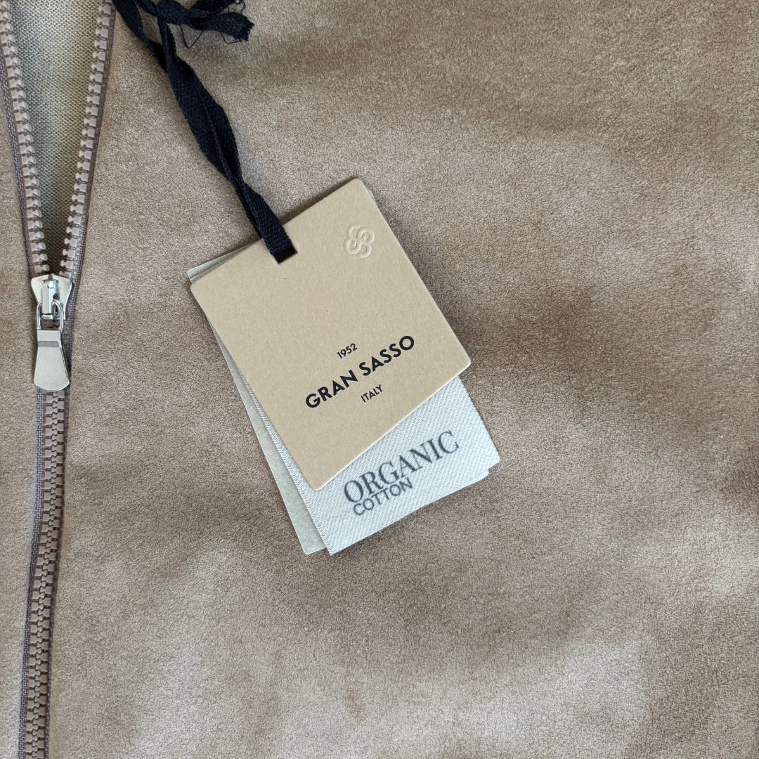 Gran Sasso Cashmere Suede Cardigan Jacket (Beige) (New)